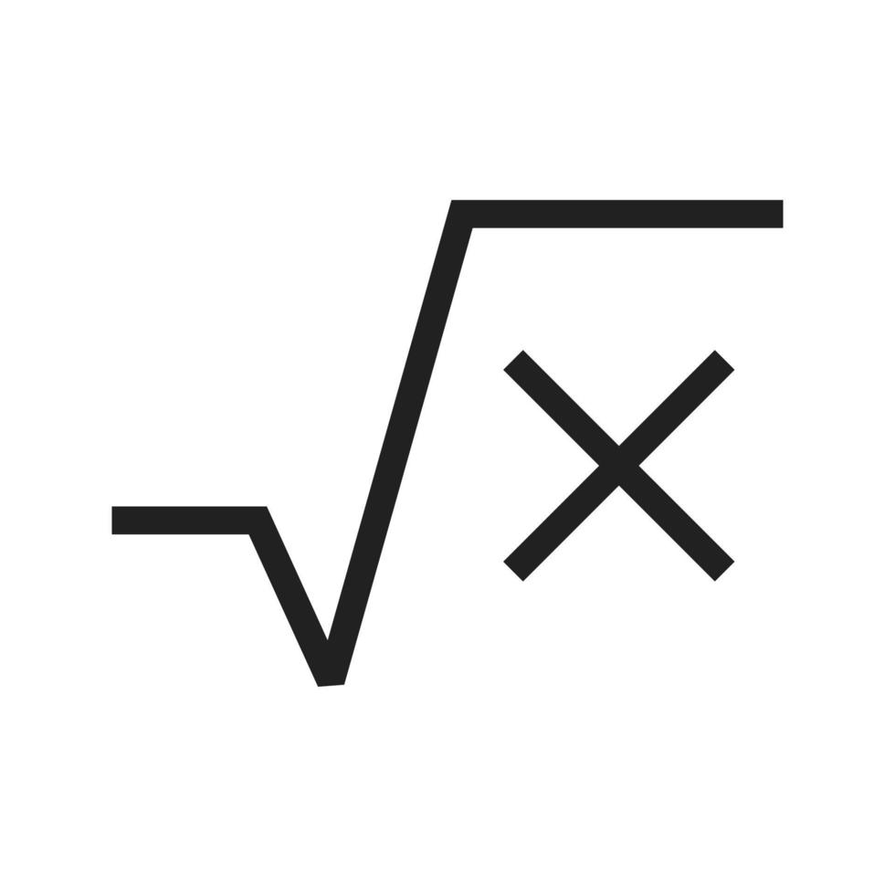 Square Root Line Icon vector