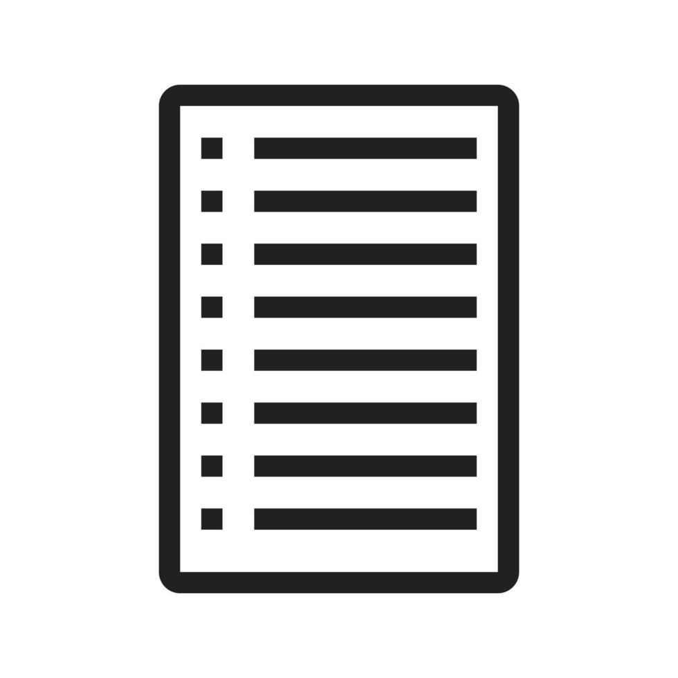 Bulleted Notes Line Icon vector