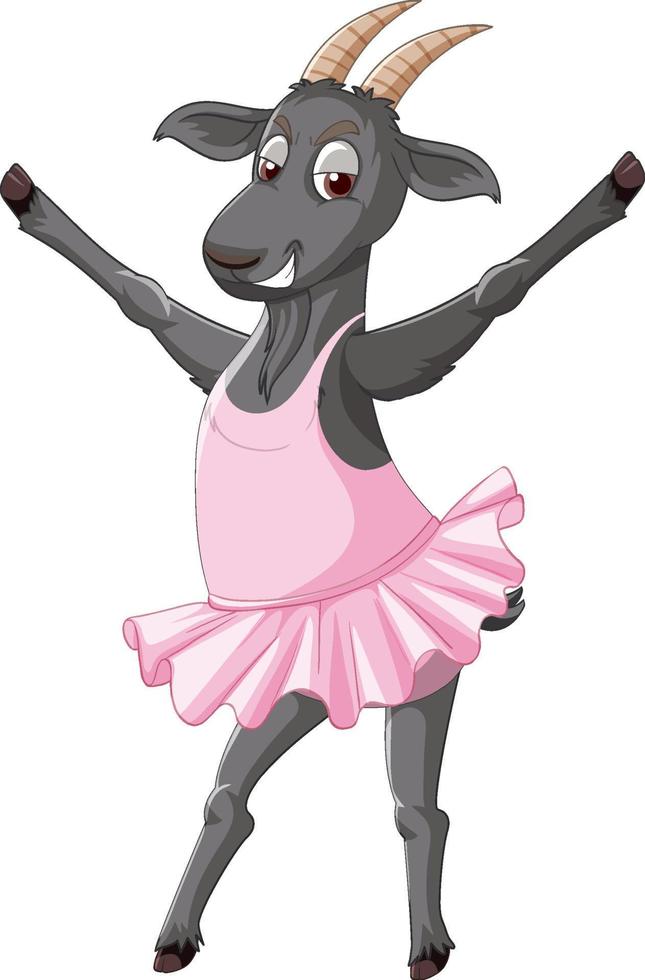 Black goat in a dress a ballerina vector