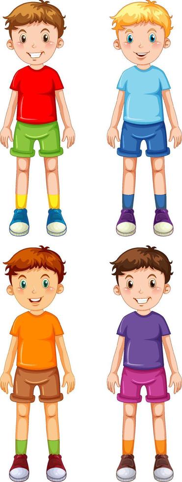 Set of different kindergarten boys vector