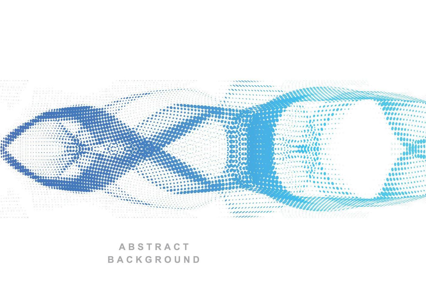 Ilustración de fondo de onda que fluye punteada azul abstracto vector