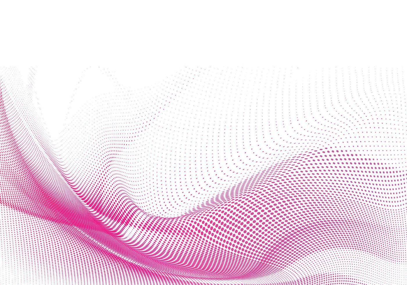 Modern pink dotted flowing wave background illustration vector