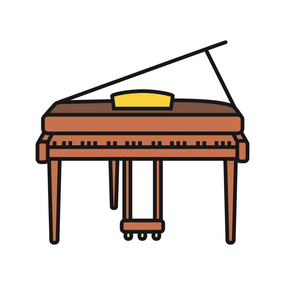 Piano color icon. Fortepiano. Isolated vector illustration