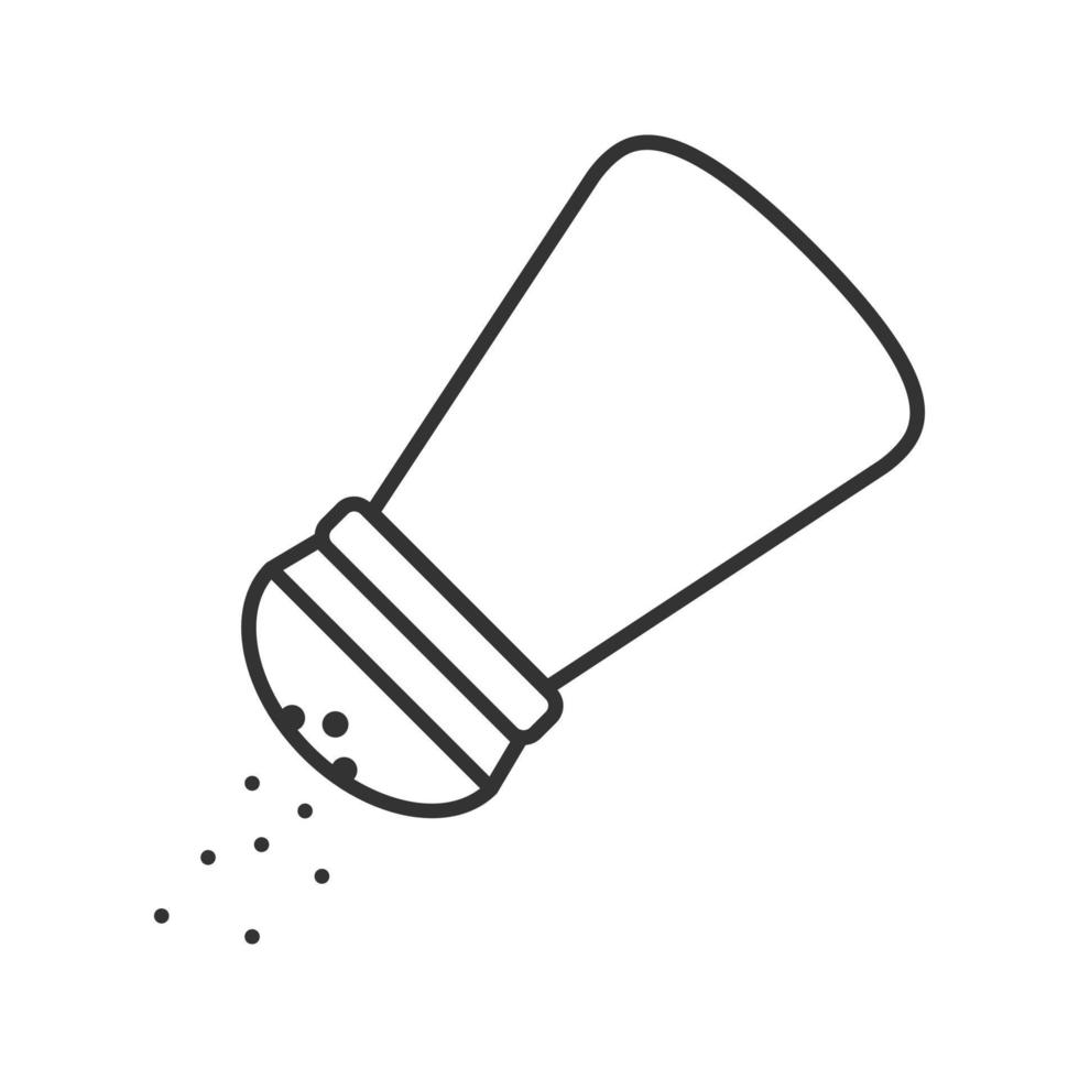 Salt or pepper shaker linear icon. Thin line illustration. Spice. Contour symbol. Vector isolated drawing
