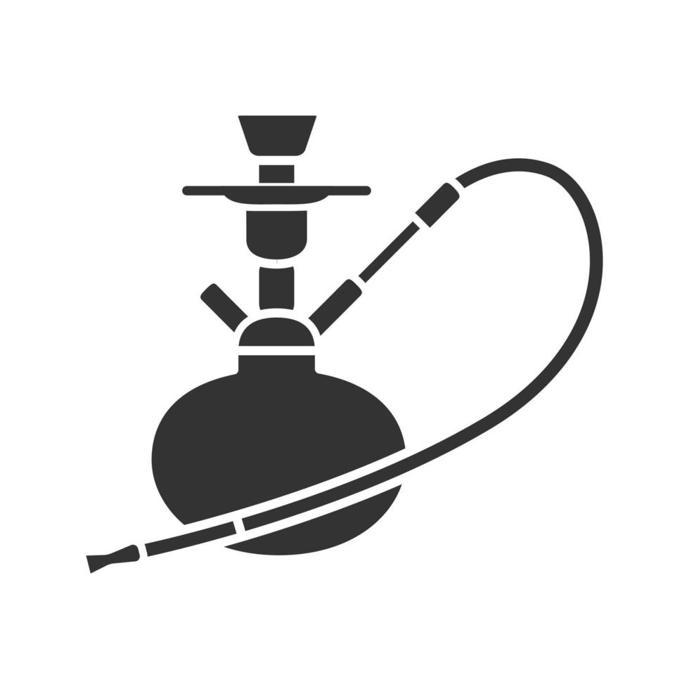 Hookah glyph icon. Nargile. Silhouette symbol. Negative space. Vector isolated illustration