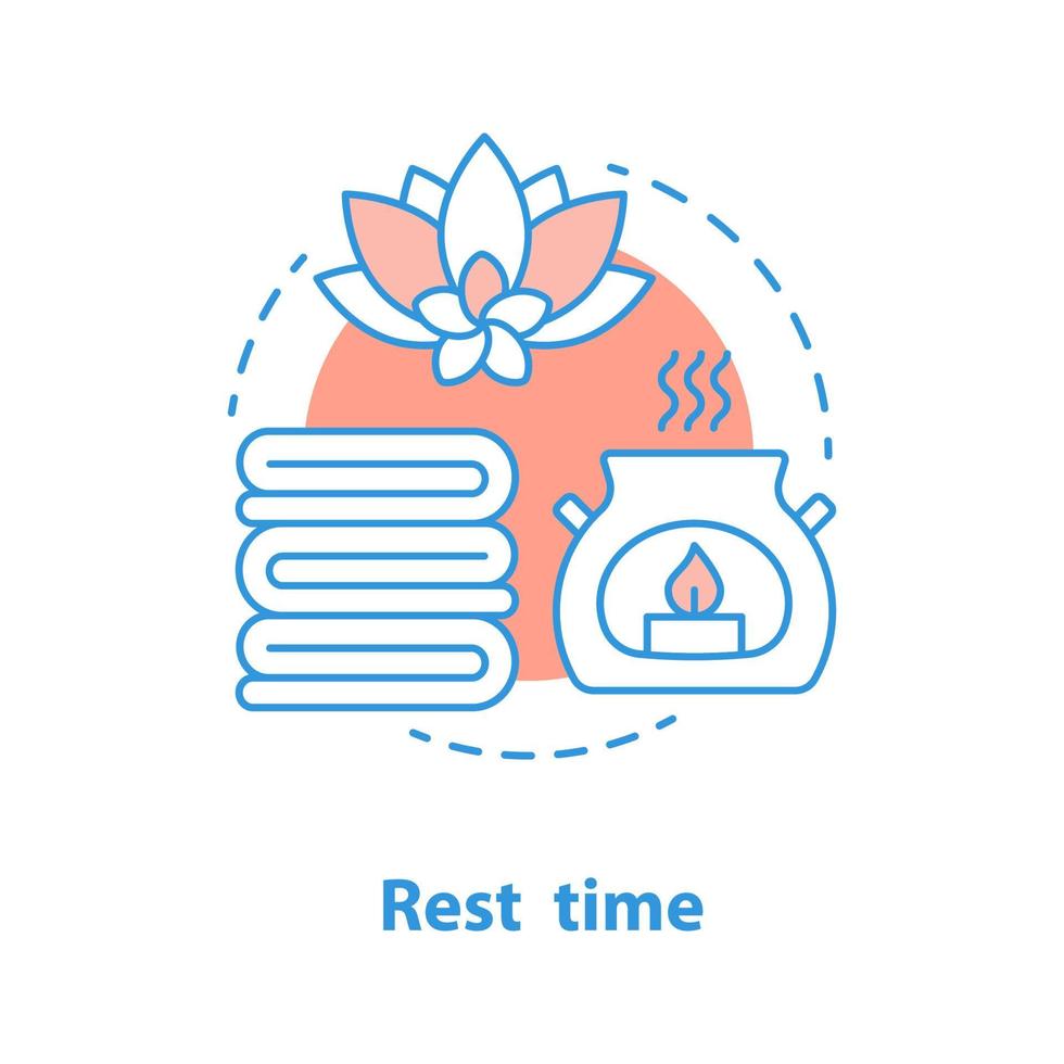 Rest time concept icon. Spa idea thin line illustration. Relaxation. Vector isolated outline drawing