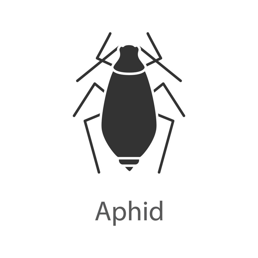 Aphid glyph icon. Insect pest. Plant lice. Silhouette symbol. Negative space. Vector isolated illustration