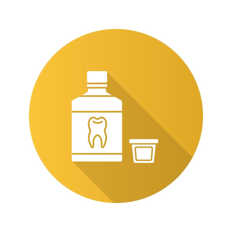 Mouthwash flat design long shadow glyph icon. Oral rinse. Vector silhouette illustration