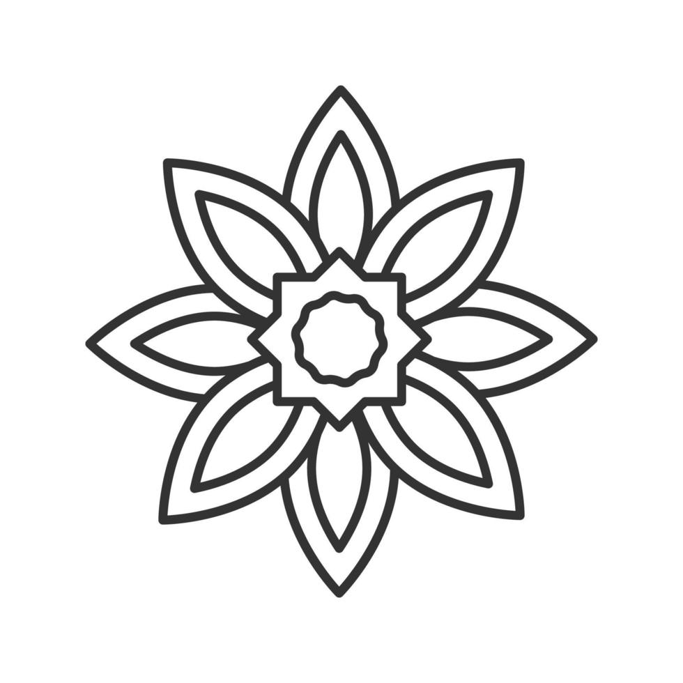 Islamic star linear icon. Thin line illustration. Muslim art. Contour symbol. Vector isolated outline drawing