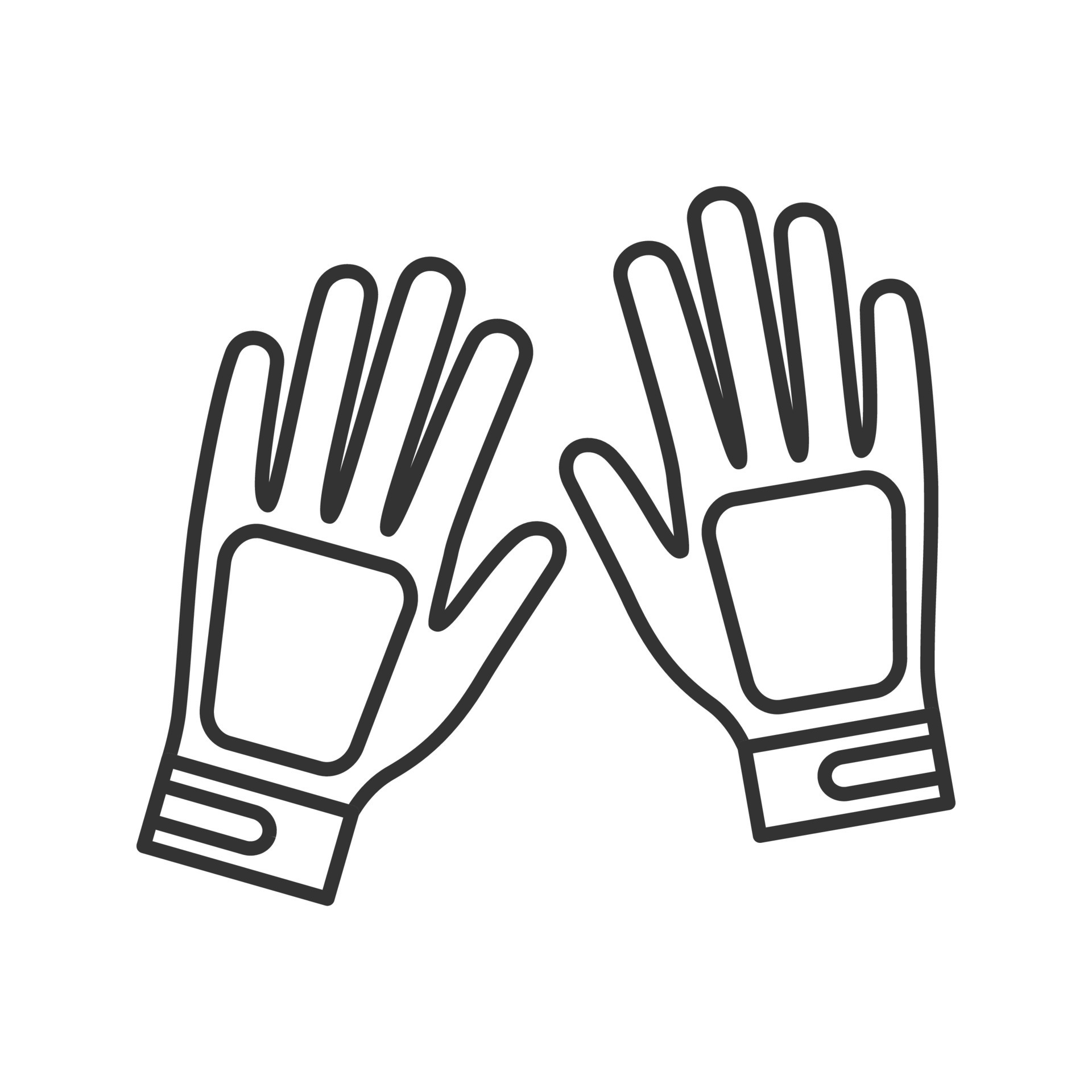 Sport gloves linear icon. Thin line illustration. Contour symbol