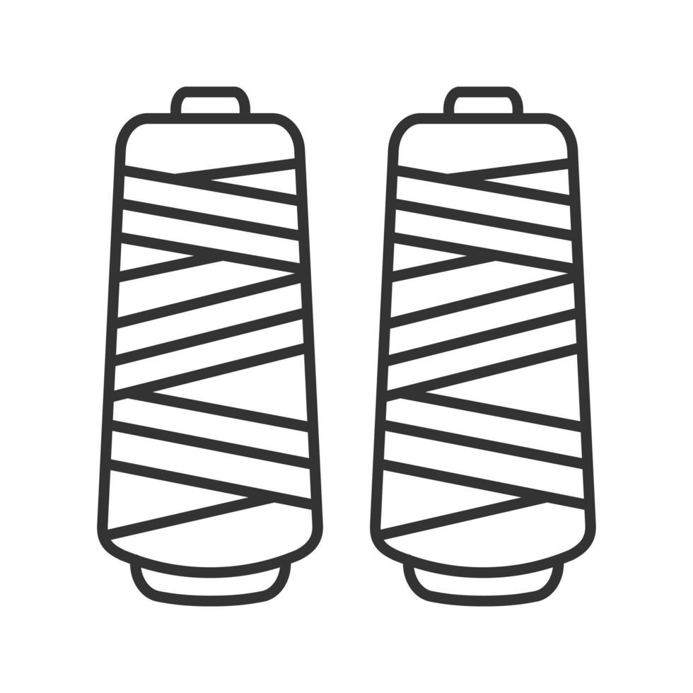 Thread spool linear icon. Thin line illustration. Contour symbol. Vector isolated outline drawing