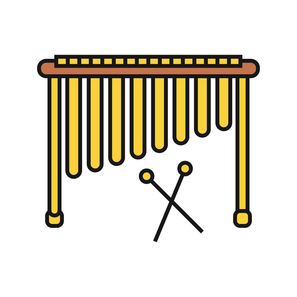 Marimba color icon. Isolated vector illustration