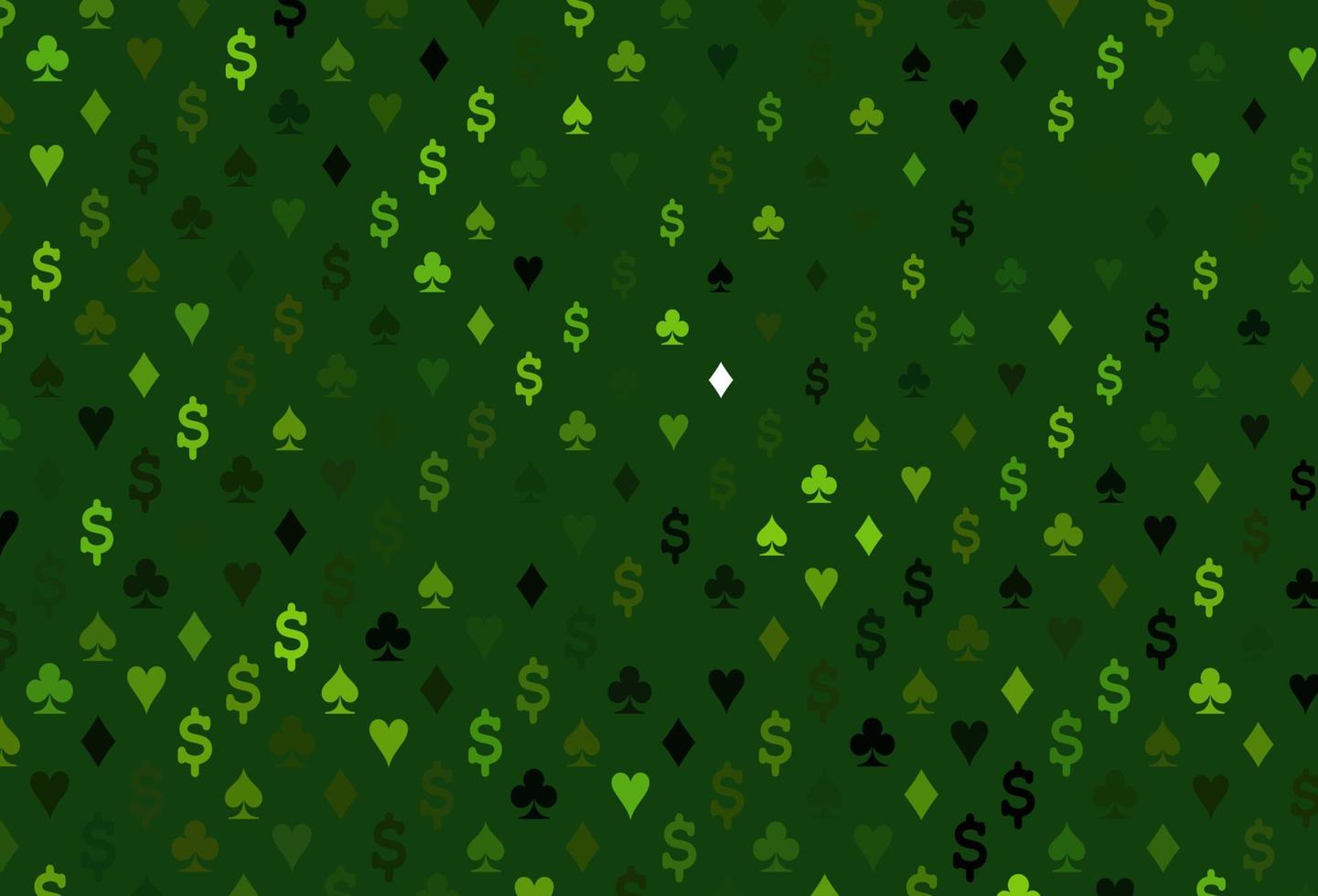 Light green vector template with poker symbols.