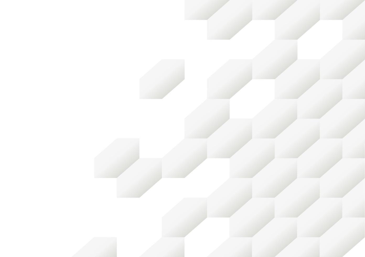 Honeycomb shape white Background have copy space, polygon white background, light and shadow on white paper background, Embossed Hexagon vector