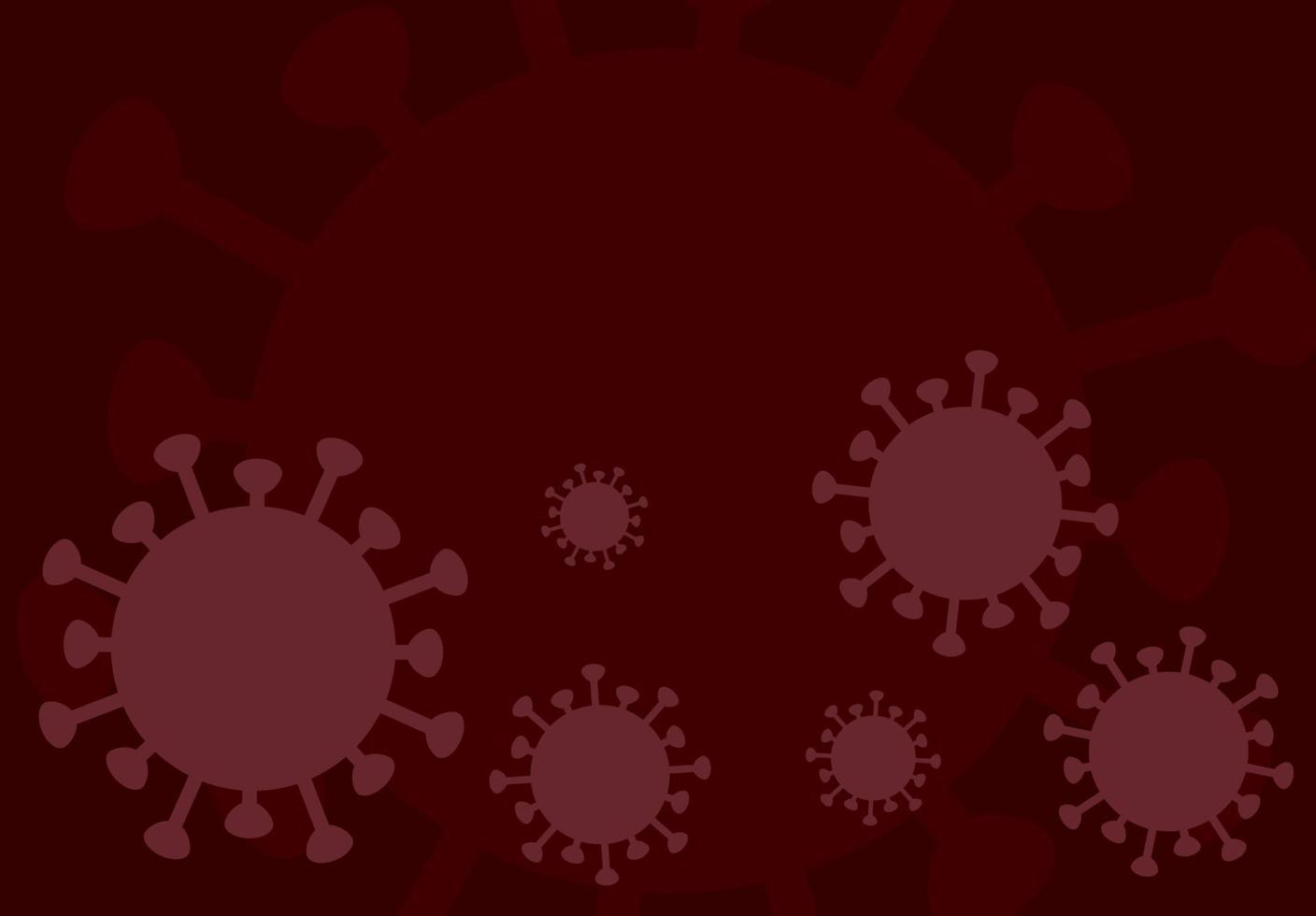 diseño de silueta plana coronavirus fondo rojo tiene espacio de copia, para coronavirus, covid-19 vector