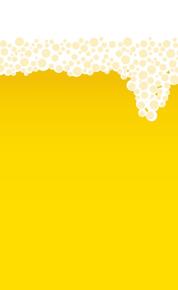 Beer with foam and bubbles background have blank space. Soft drinks background vector vertical template.