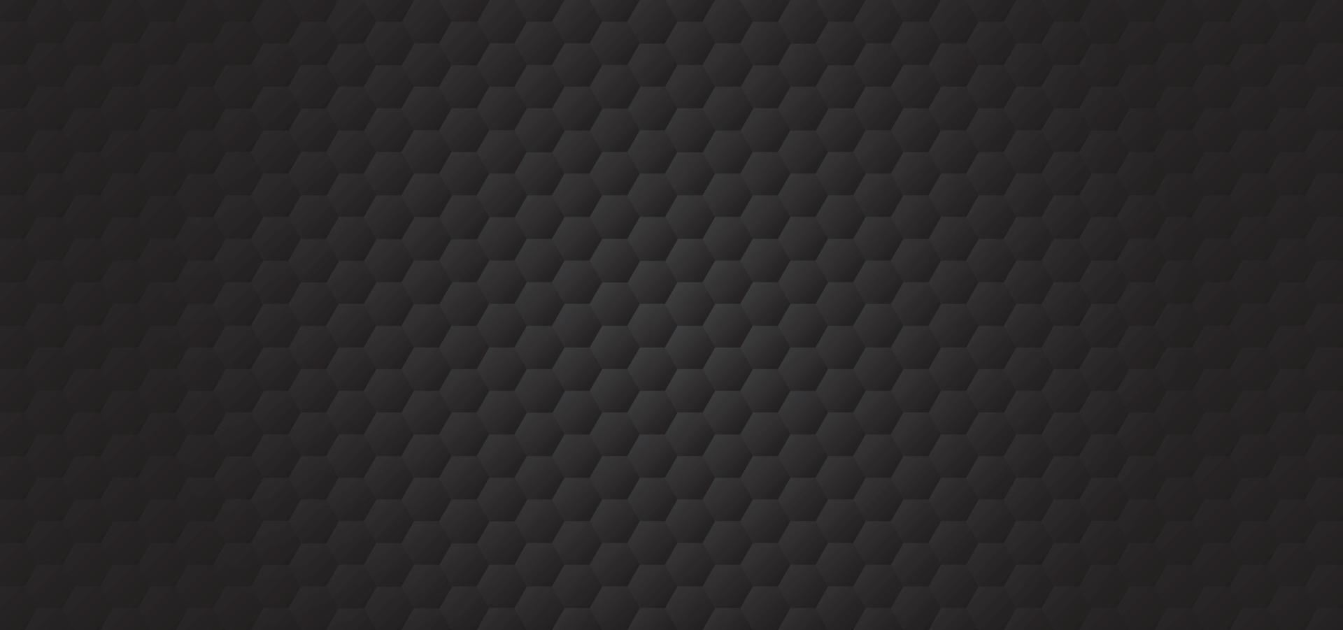 Honeycomb shape black Background, polygon black backdrop, light and shadow on black metal, Embossed Hexagon vector