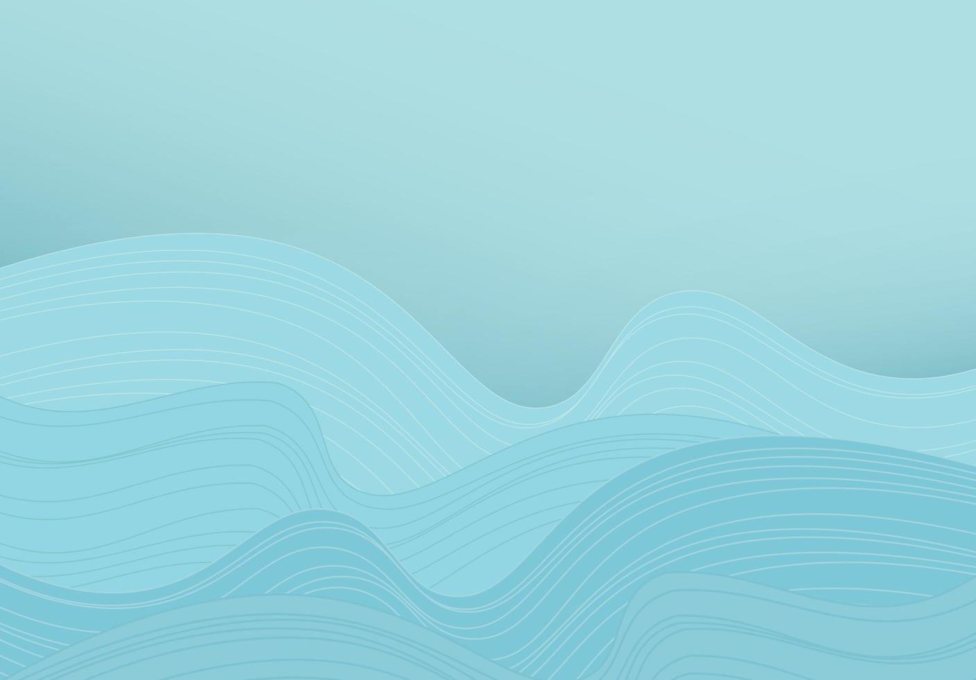 ilustración de patrón de capa de vector de onda azul. fondo de onda de agua abstracta.