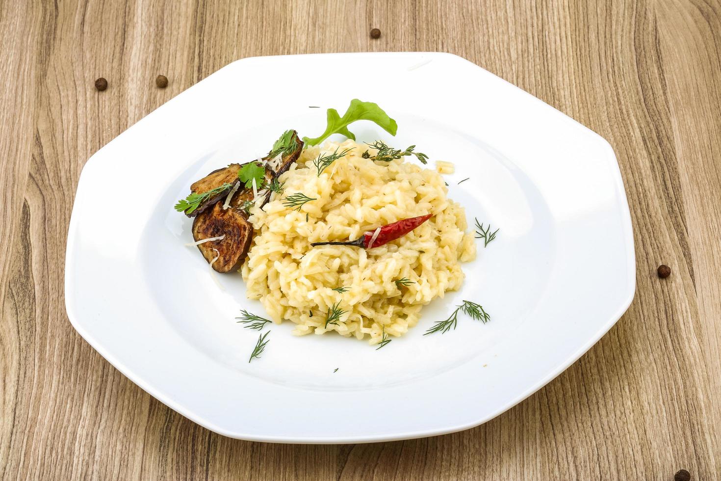 Risotto with eggplant photo