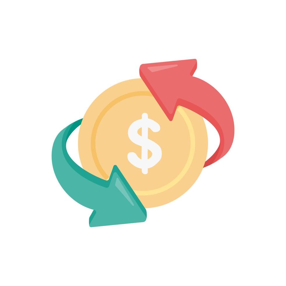 dollar coin and arrow currency exchange concept vector