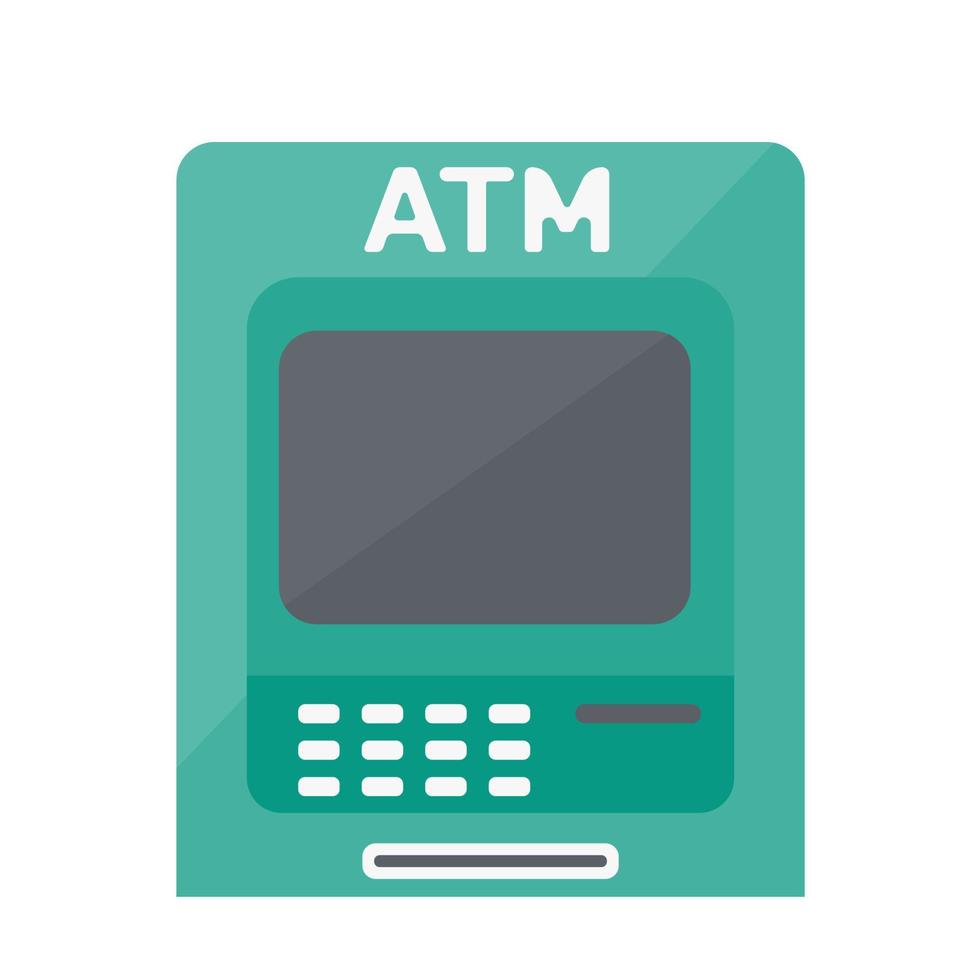 Green ATM for withdrawing cash from banks vector