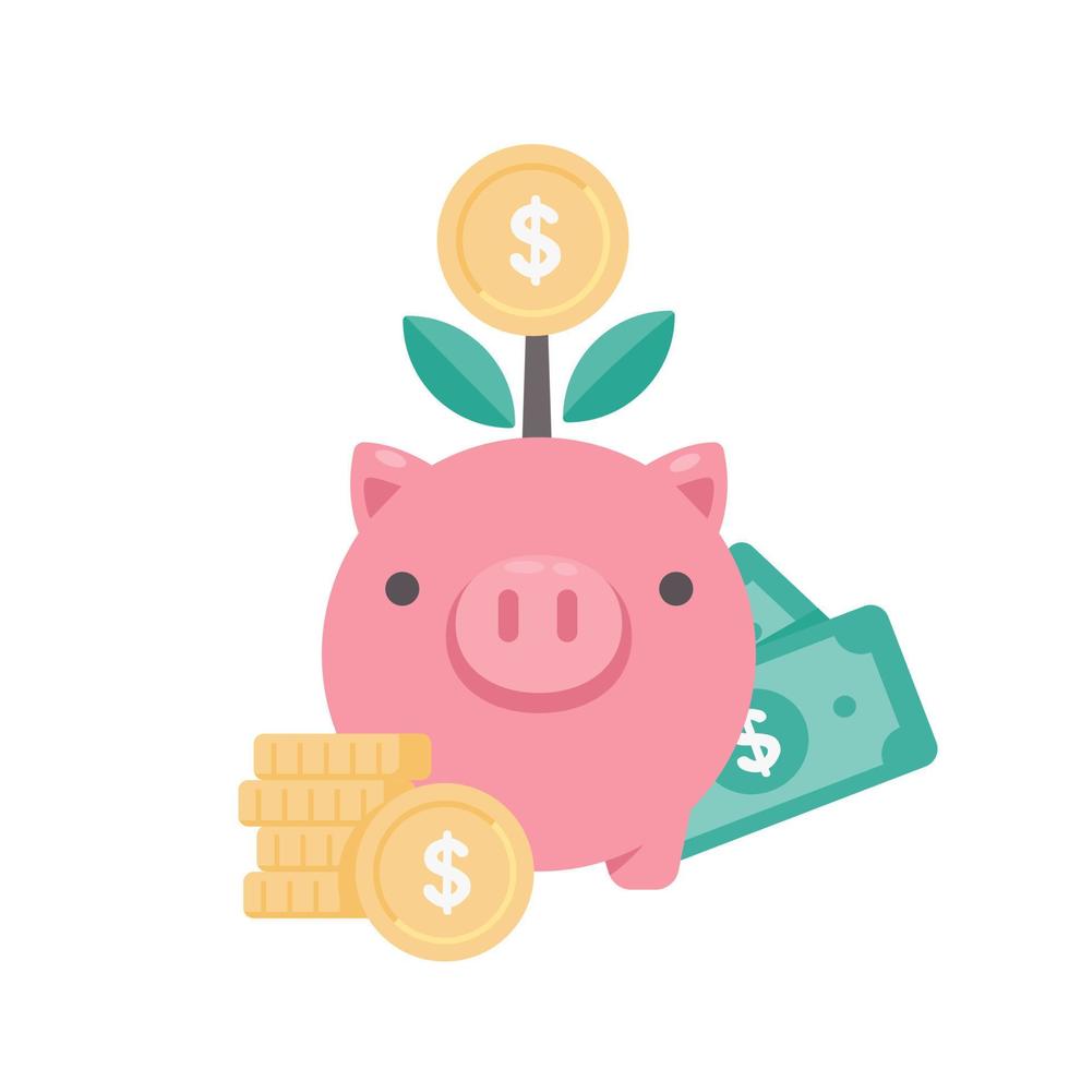 financial piggy bank Ideas for saving money for the future vector