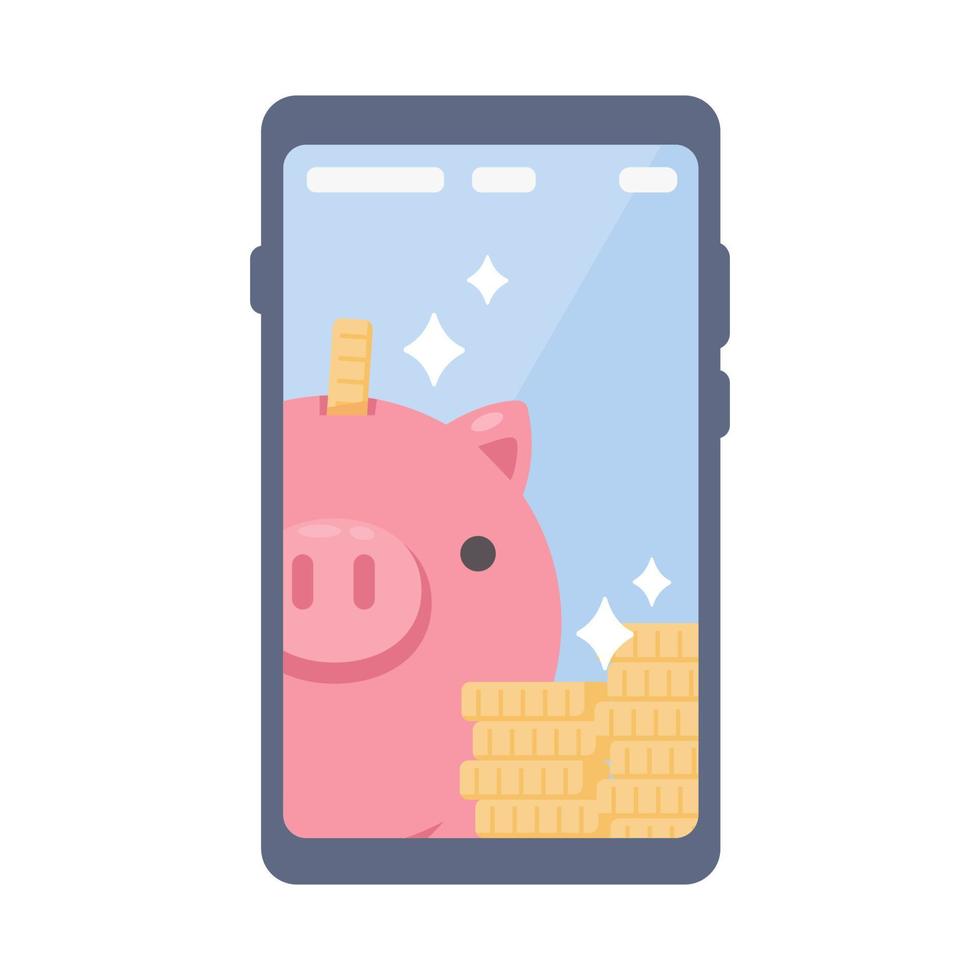 The money is on the mobile phone. online billing concept vector