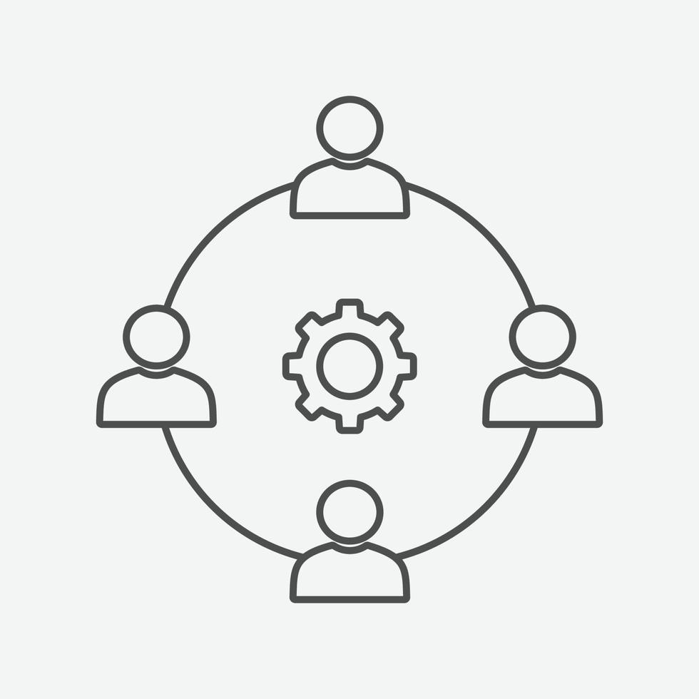 Business people, teamwork vector icon. Isolated management developing icon vector design.