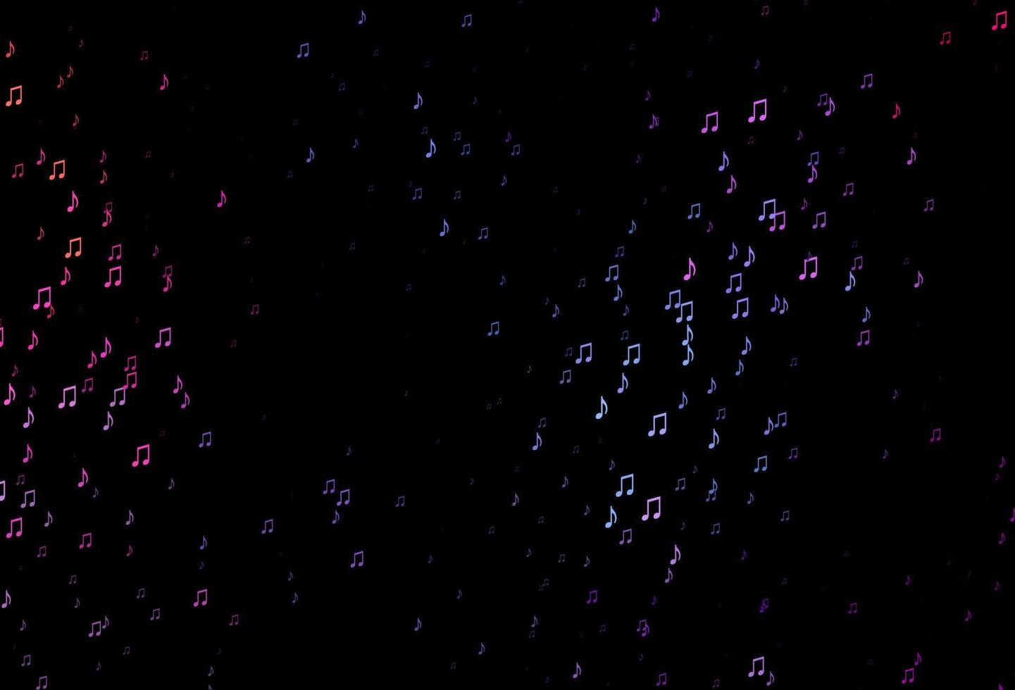 textura de vector de color rosa oscuro, azul con notas musicales.