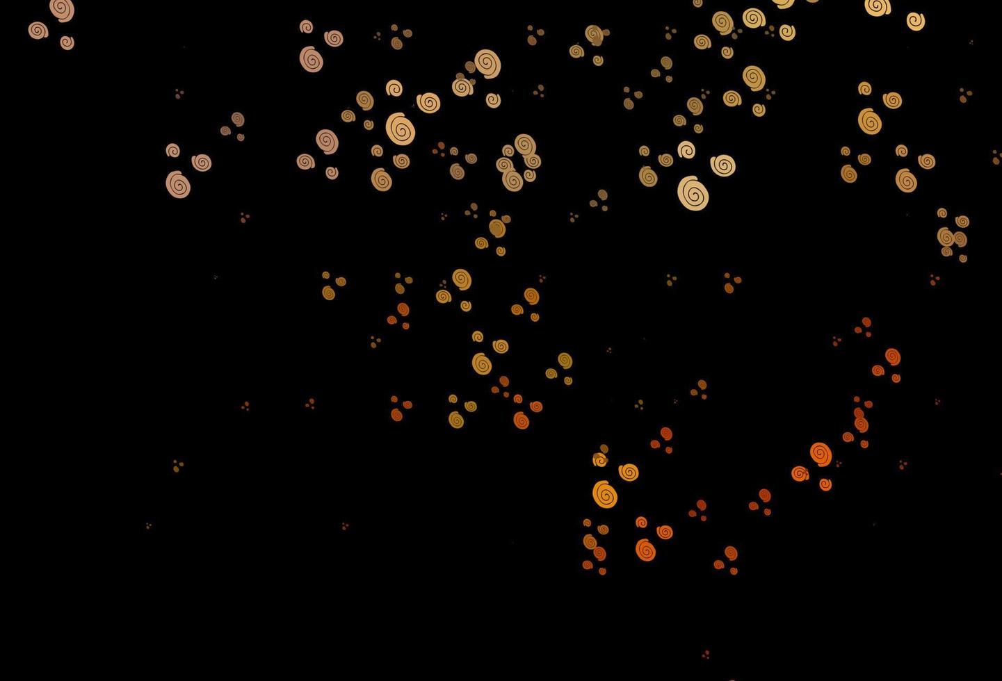 fondo de vector naranja oscuro con círculos curvos.