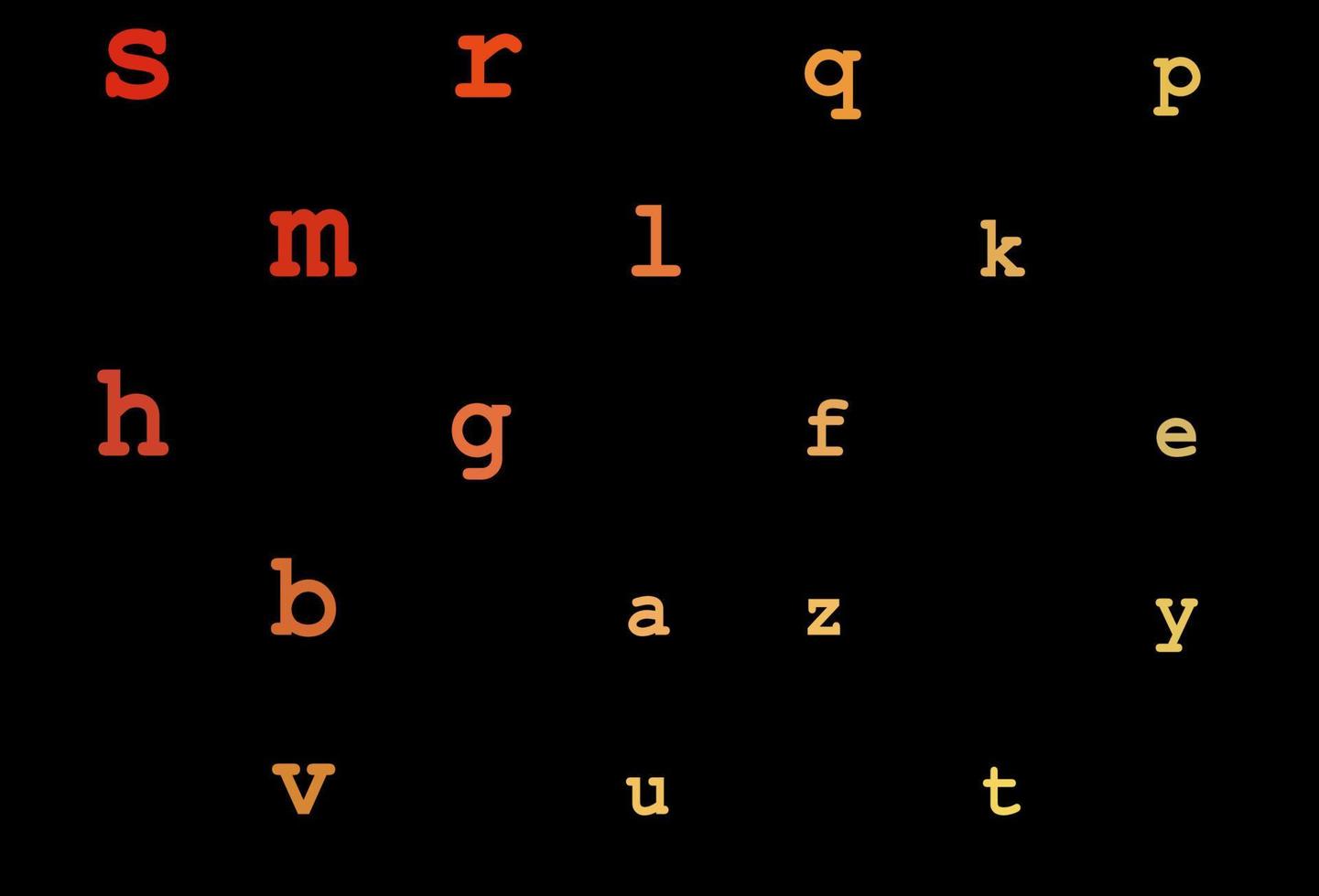 Dark yellow, orange vector layout with latin alphabet.