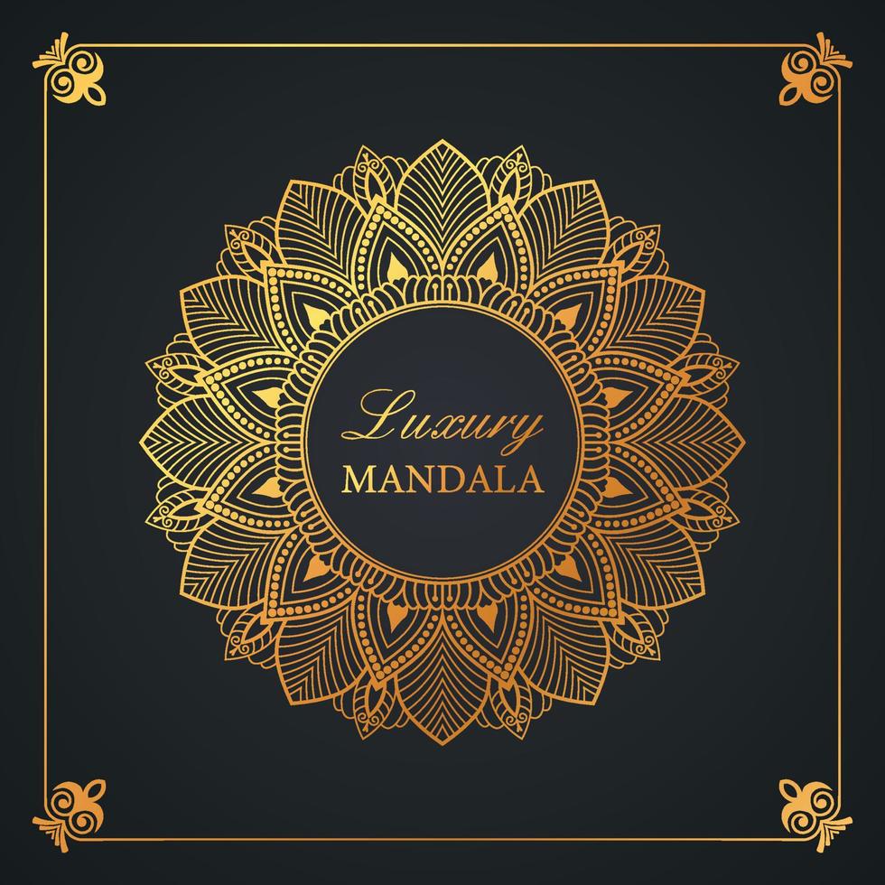 Luxury ornamental mandala design with gold color vector