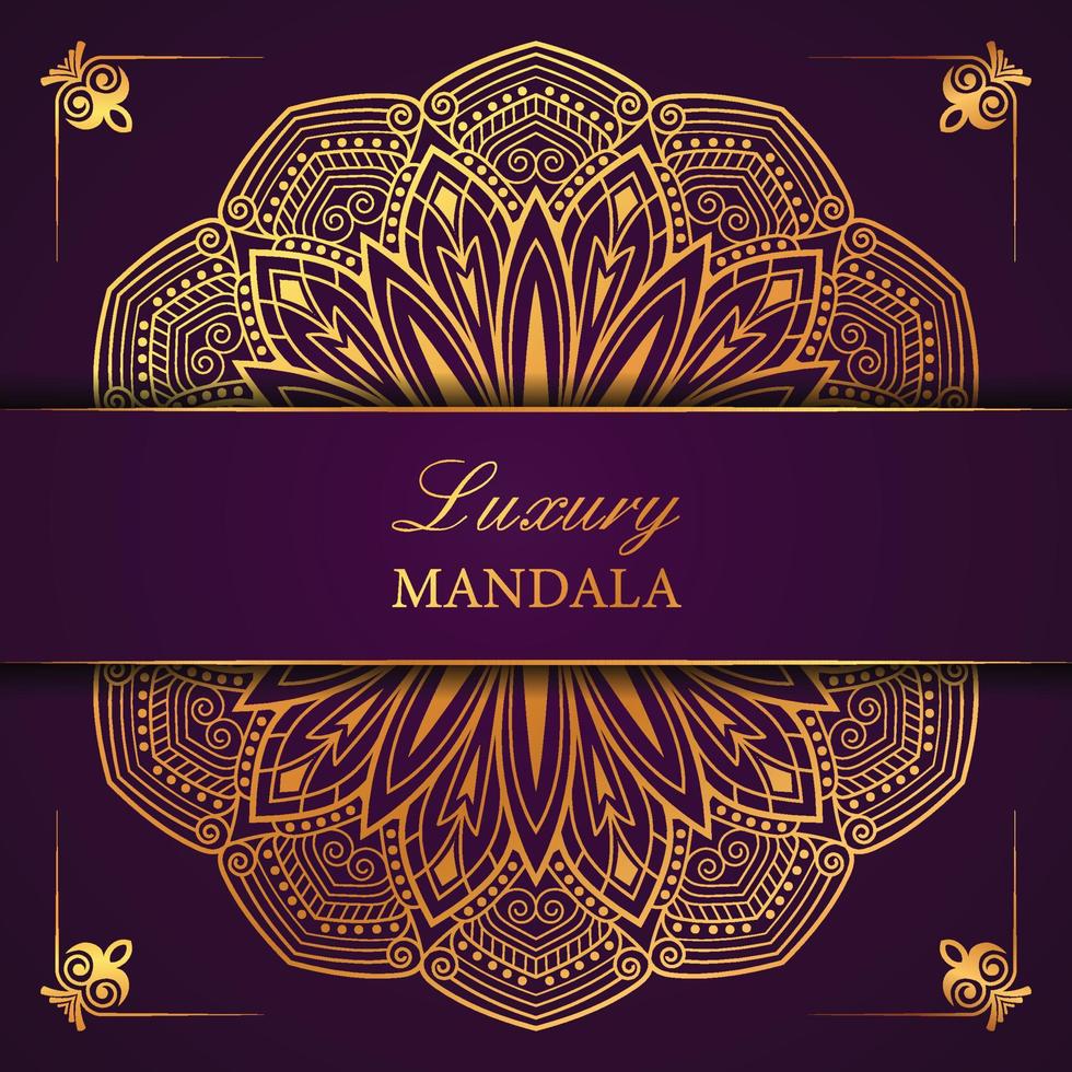 Luxury ornamental mandala design with gold color vector
