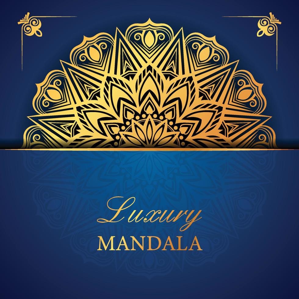 Luxury ornamental mandala design with gold color vector