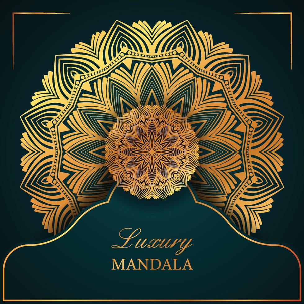Luxury ornamental mandala design with gold color vector