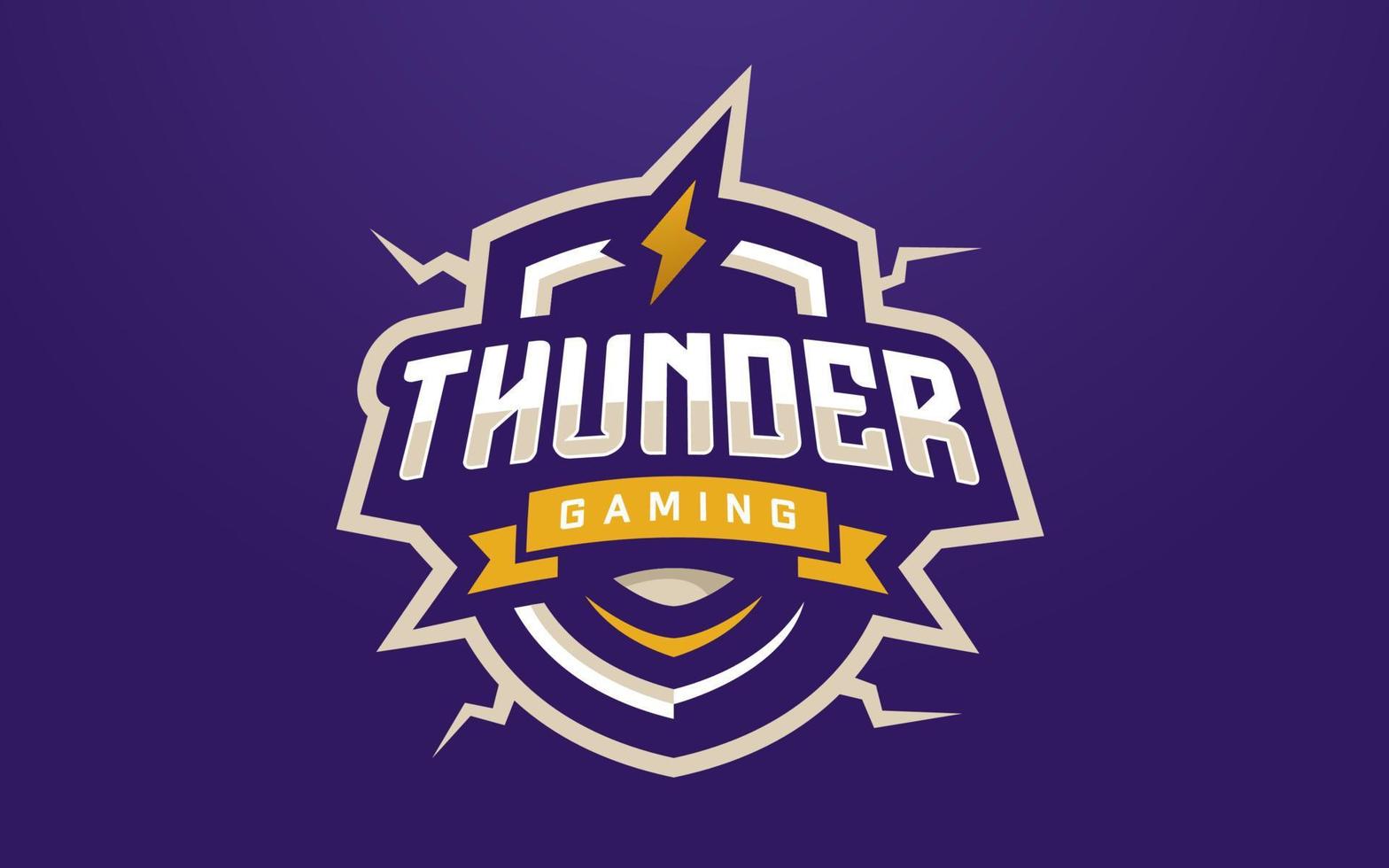 Thunder Esports Logo Template for Gaming Team or Tournament vector