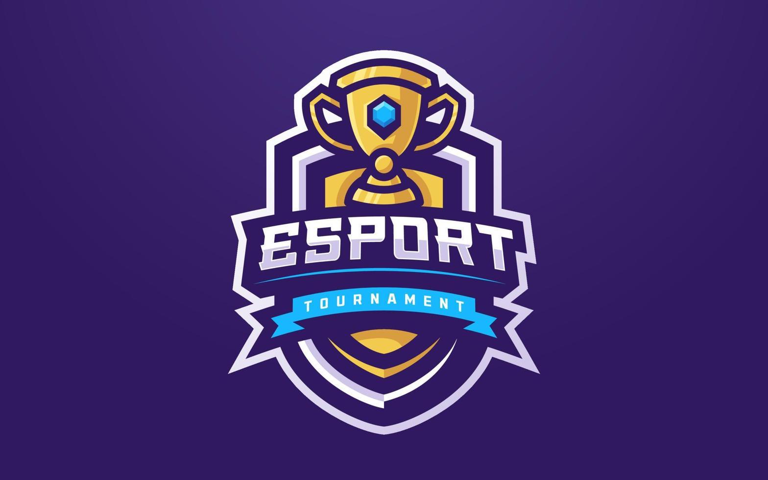 Esports Logo Template with Trophy for Gaming Team or Tournament vector