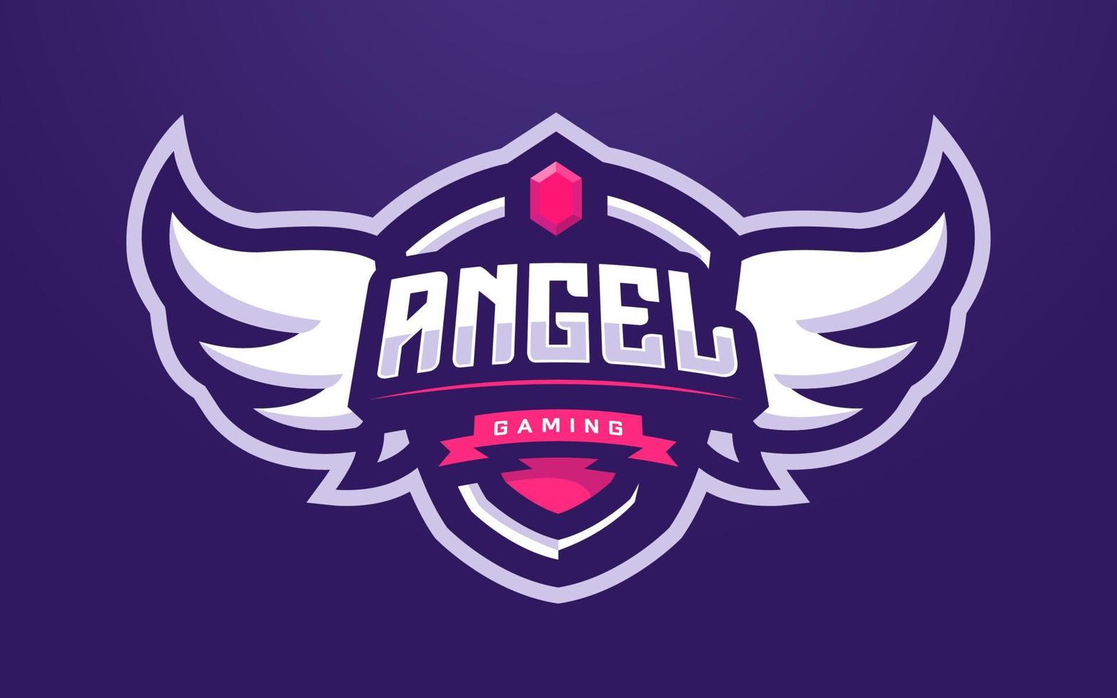 Angel Esports Logo Template for Gaming Team or Tournament vector