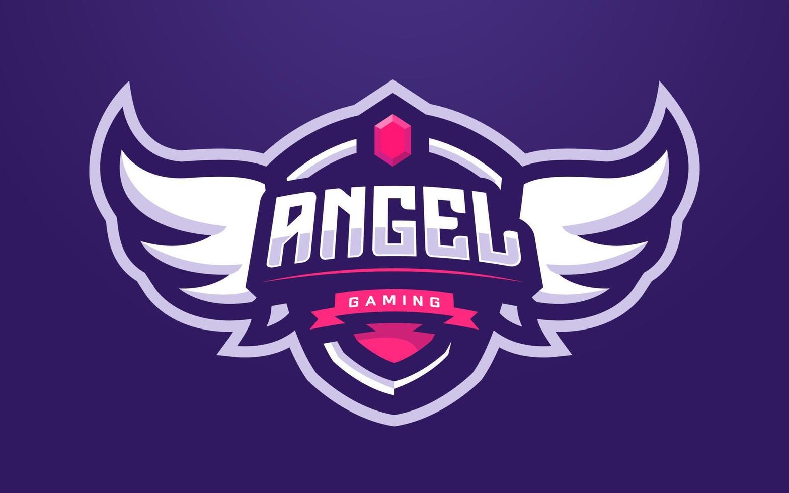 plantilla de logotipo de angel esports para equipo de juego o torneo vector