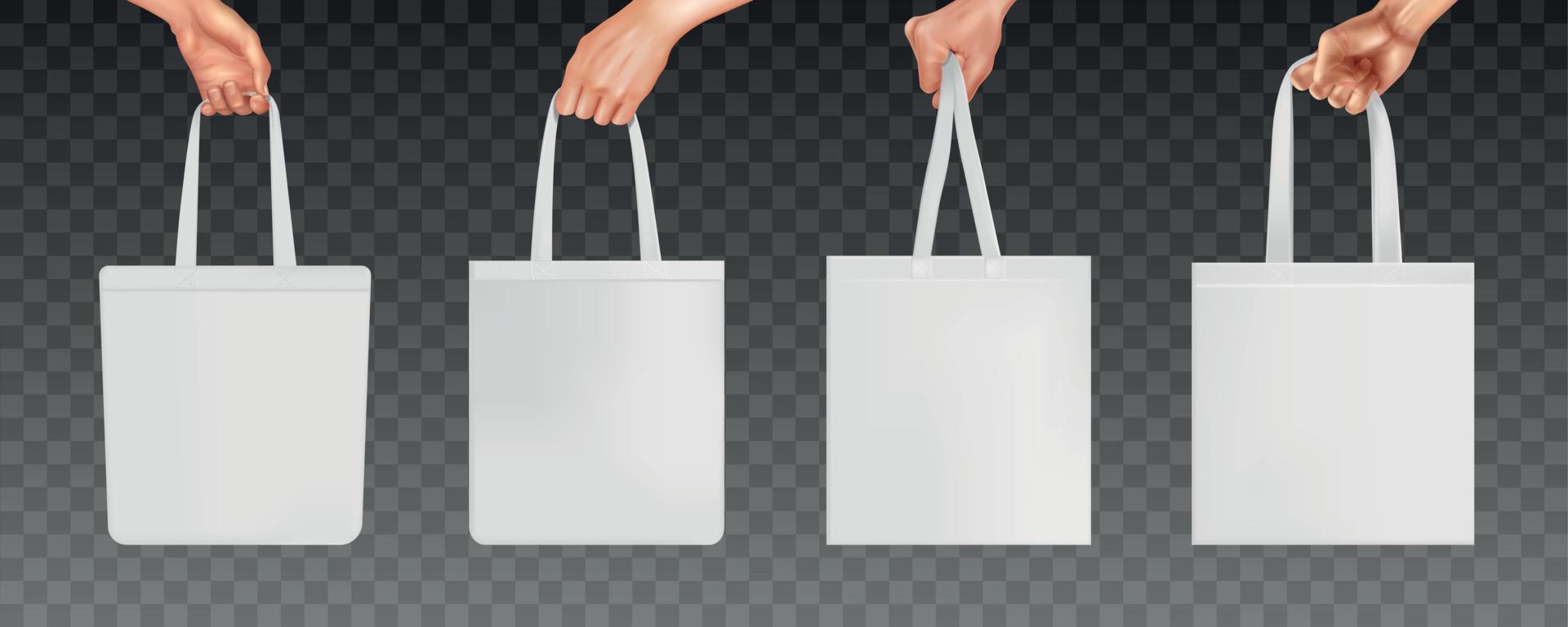 Realistic Hand Bags Set vector