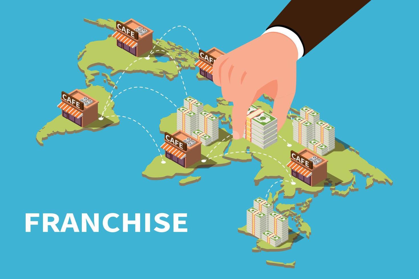 Franchise Isometric Composition vector