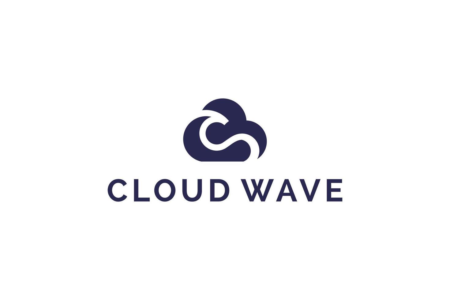 clouds and waves logo design vector