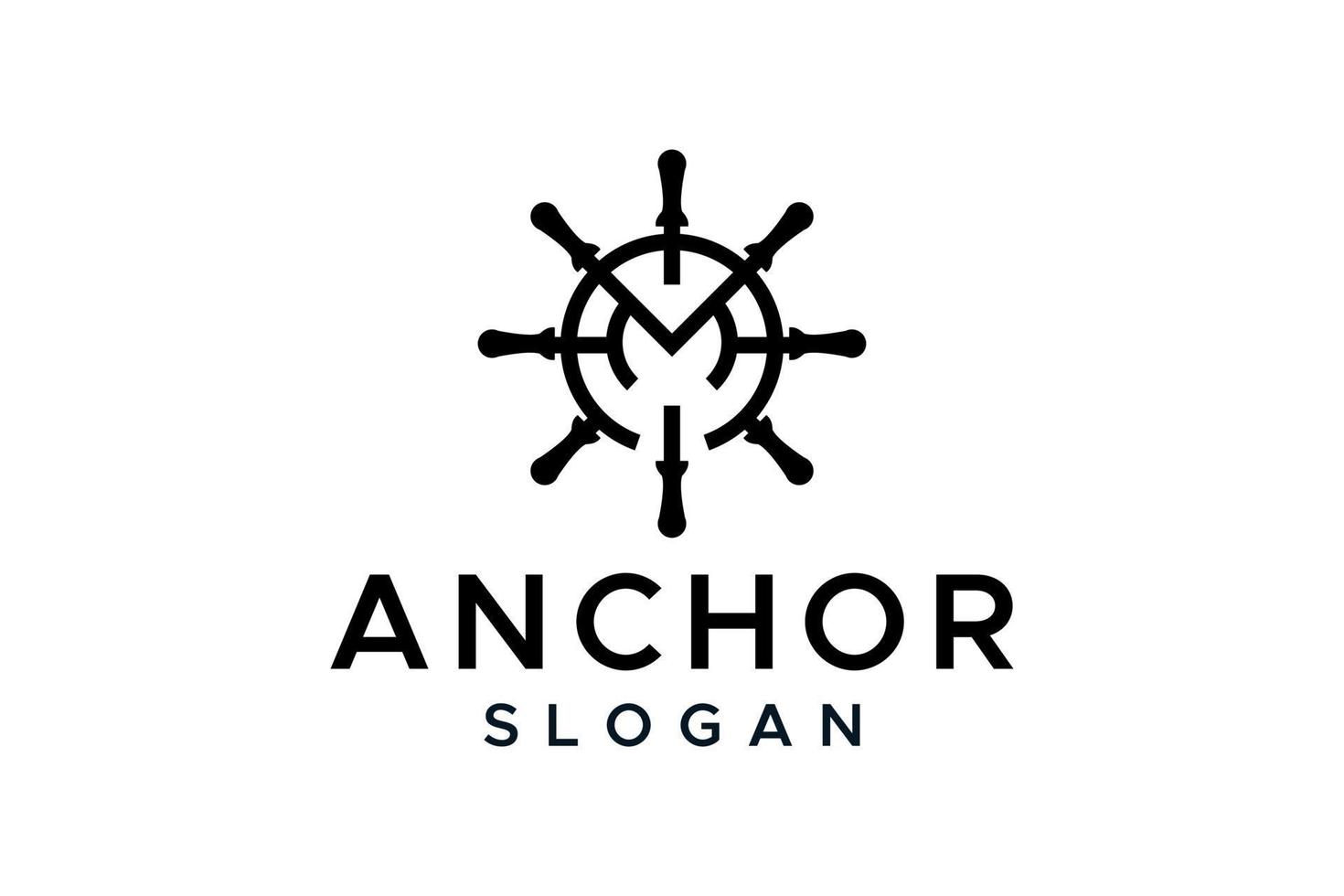marine anchor symbol vector