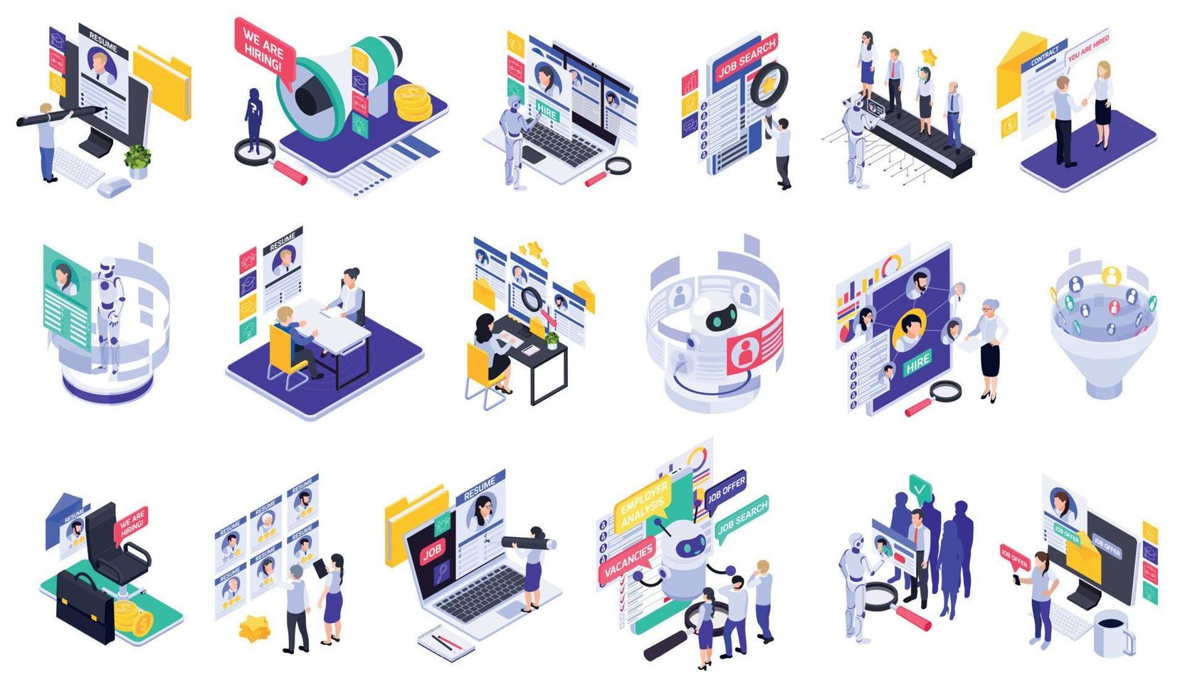 HR Recruitment Icon Set vector