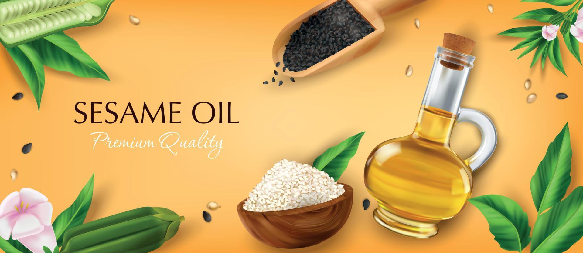 Sesame Oil Poster vector