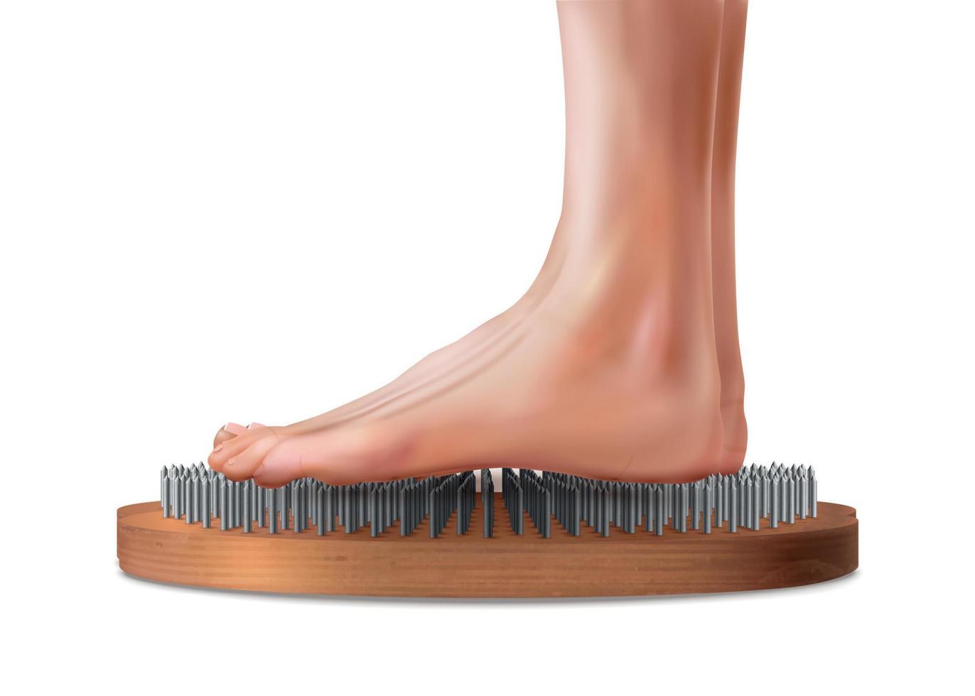 Realistic Yoga Sadhu Feet Profile Composition vector
