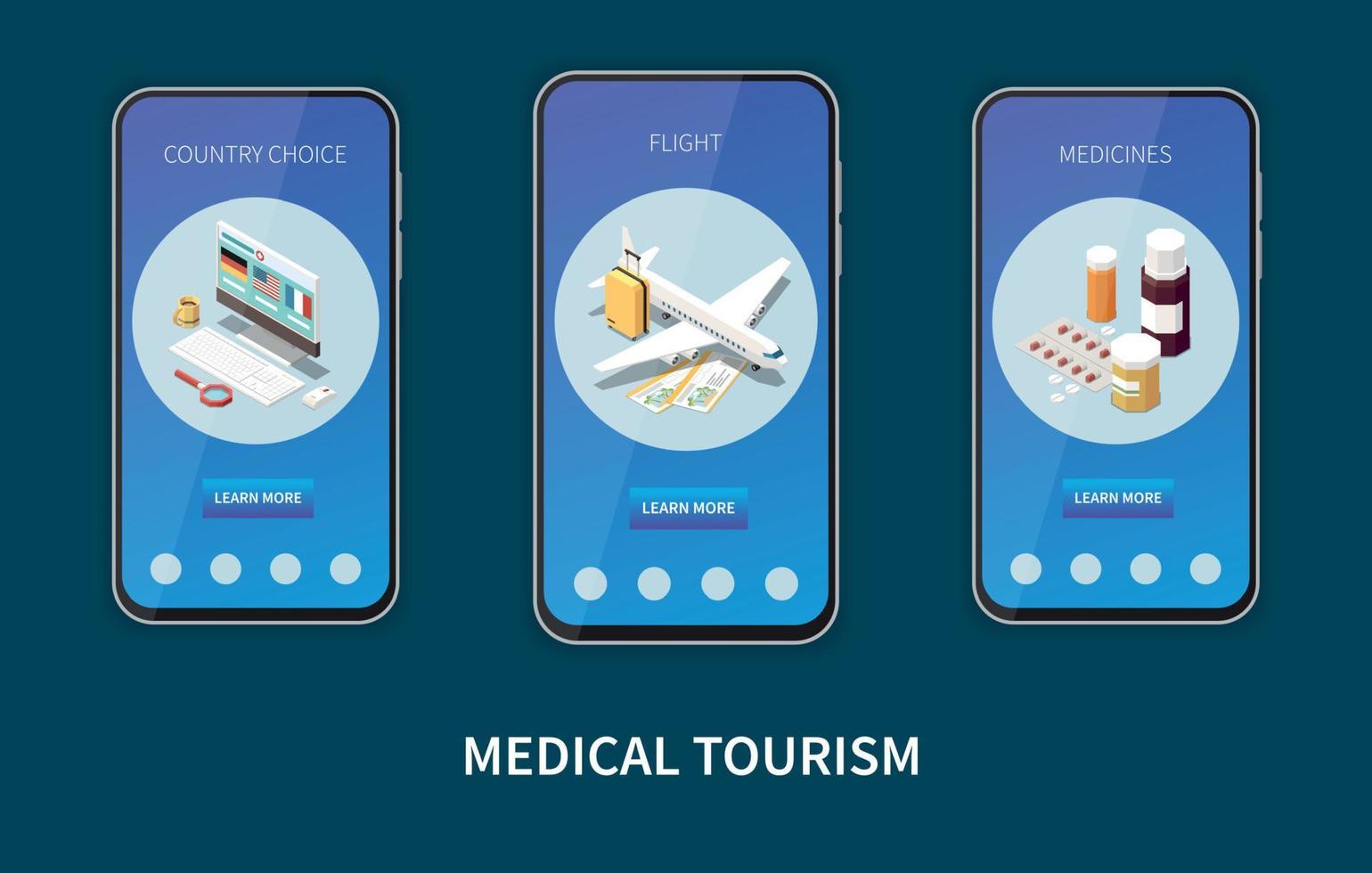 conjunto de turismo medico vector