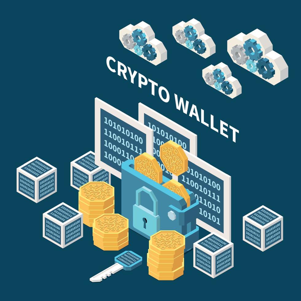 Crypto Wallet Composition vector