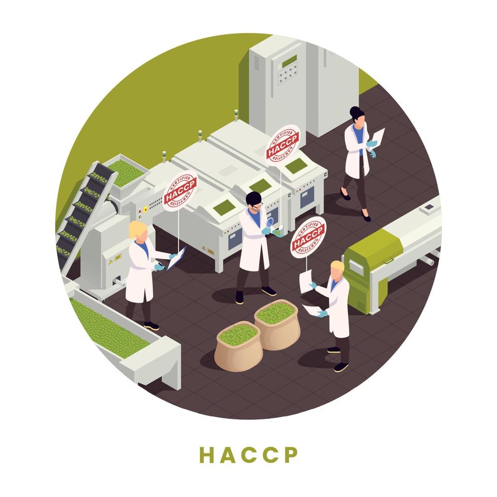 concepto de seguridad alimentaria haccp vector