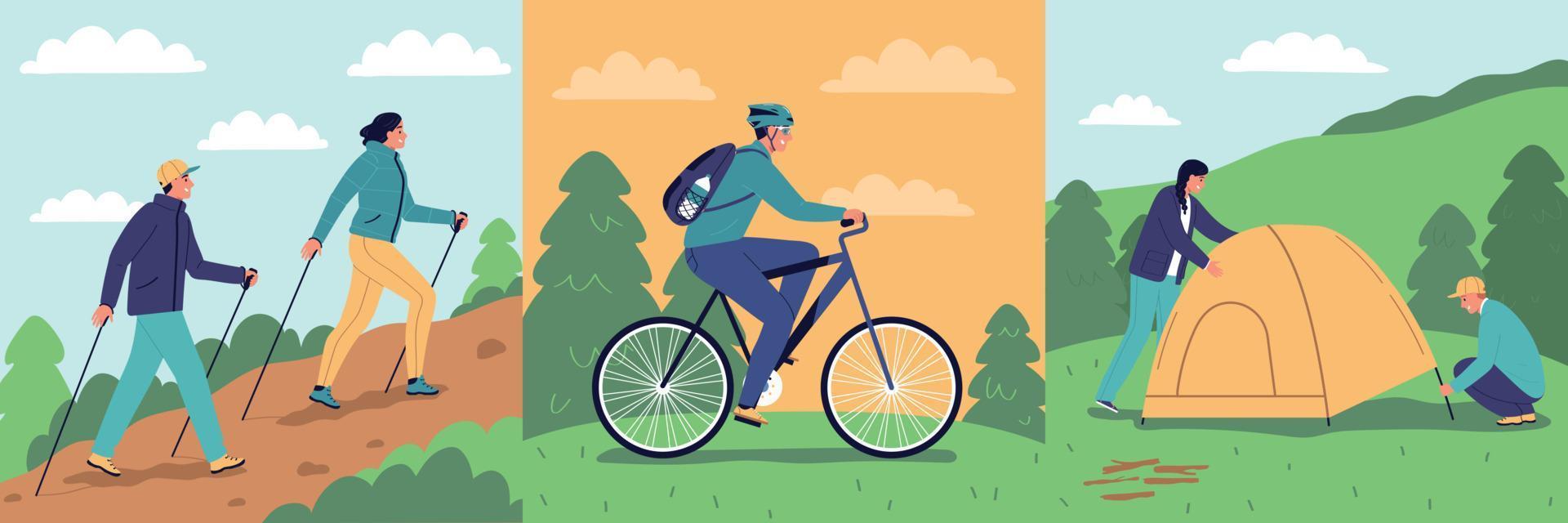 Hiking Design Concept vector